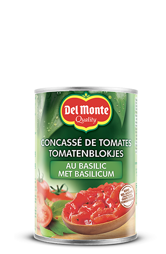 Tomatenblokjes met basilicum